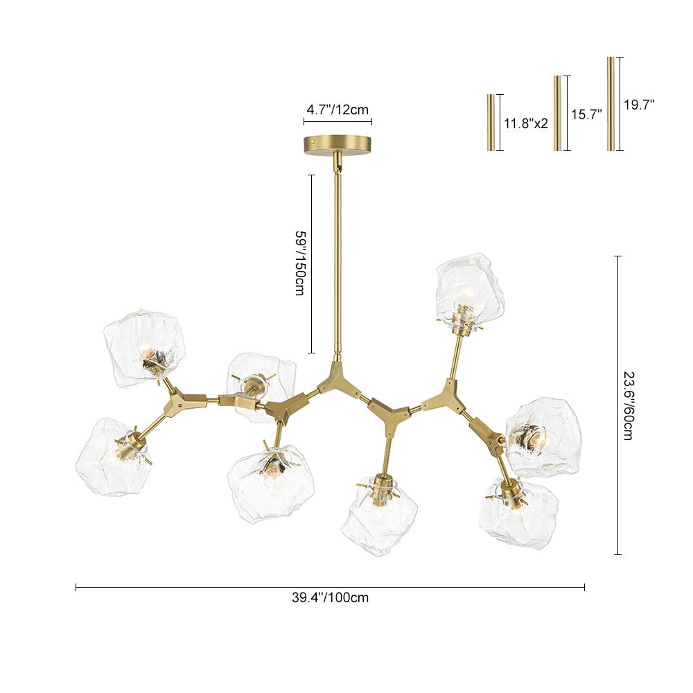 Freyza | Vatnun Organic Branch Glass Chandelier – Dining Room Living Room