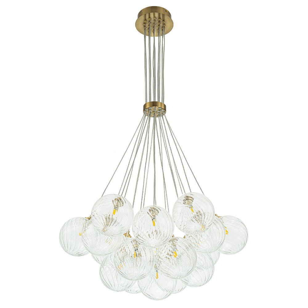 Freyza | Caeluvya Clear Ribbed Glass Chandelier – Dining Room Living Room