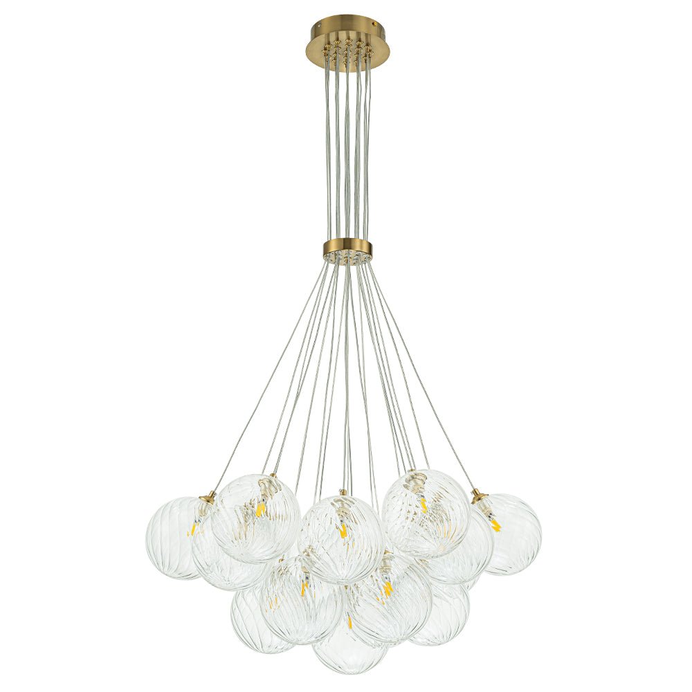 Freyza | Caeluvya Clear Ribbed Glass Chandelier – Dining Room Living Room