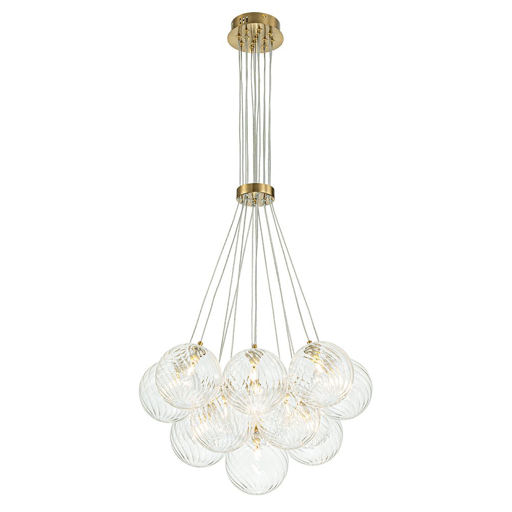 Freyza | Caeluvya Clear Ribbed Glass Chandelier – Dining Room Living Room