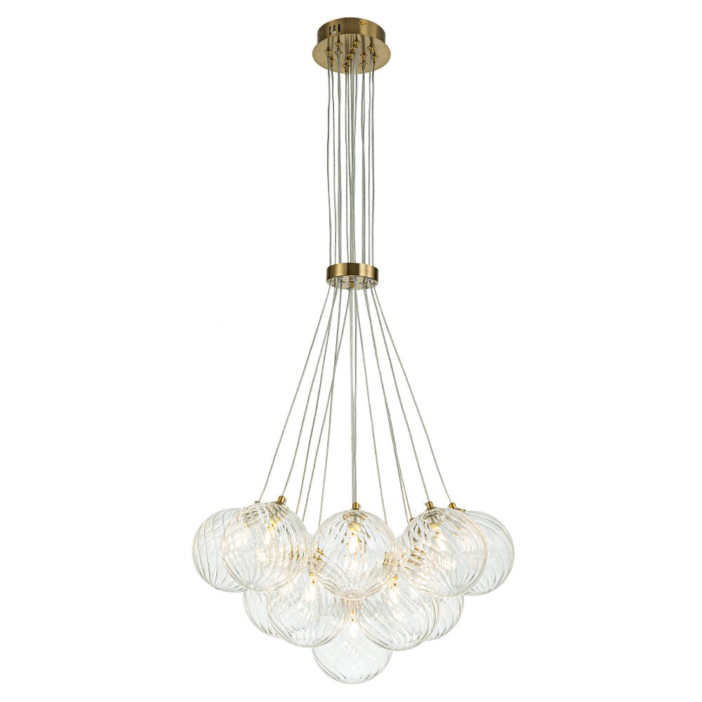Freyza | Caeluvya Clear Ribbed Glass Chandelier – Dining Room Living Room
