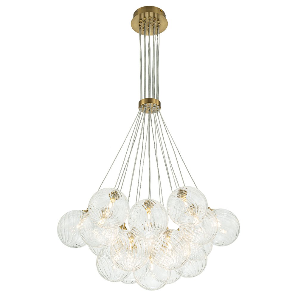 Freyza | Caeluvya Clear Ribbed Glass Chandelier – Dining Room Living Room