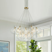 Freyza | Caeluvya Clear Ribbed Glass Chandelier – Dining Room Living Room