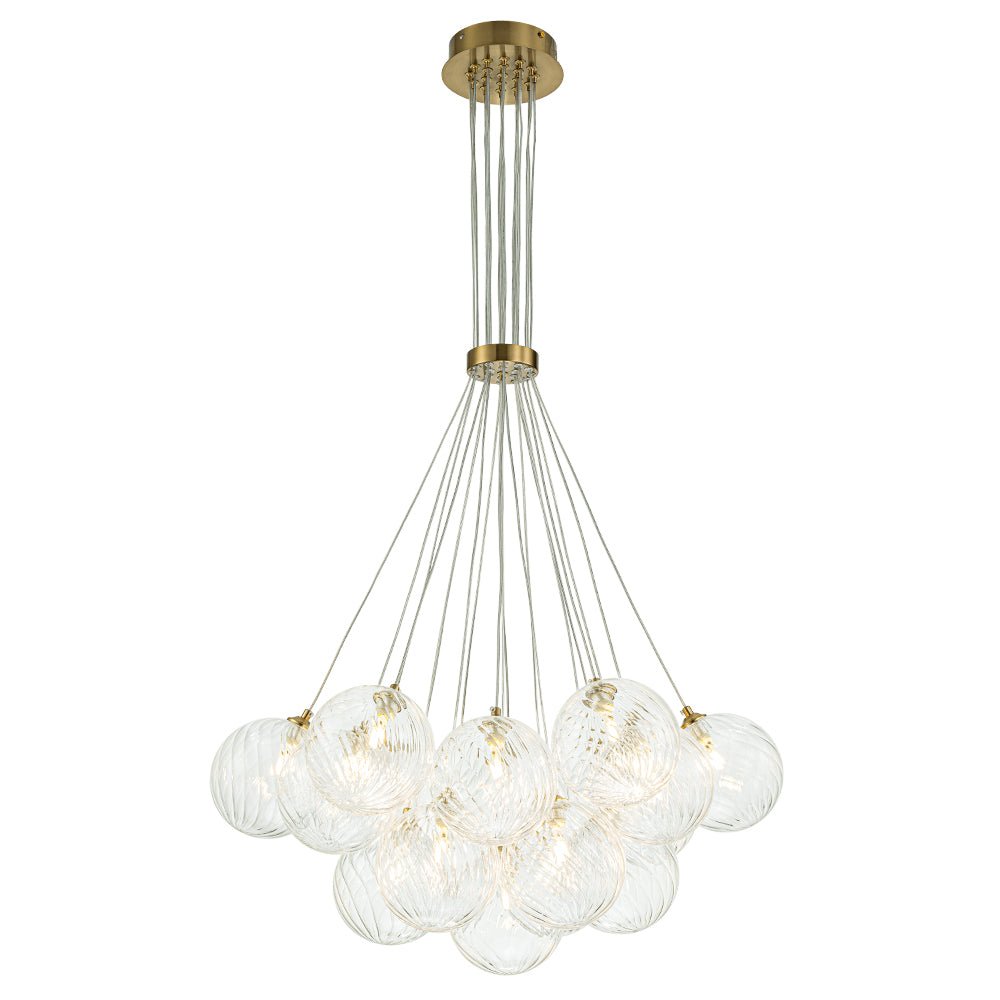 Freyza | Caeluvya Clear Ribbed Glass Chandelier – Dining Room Living Room