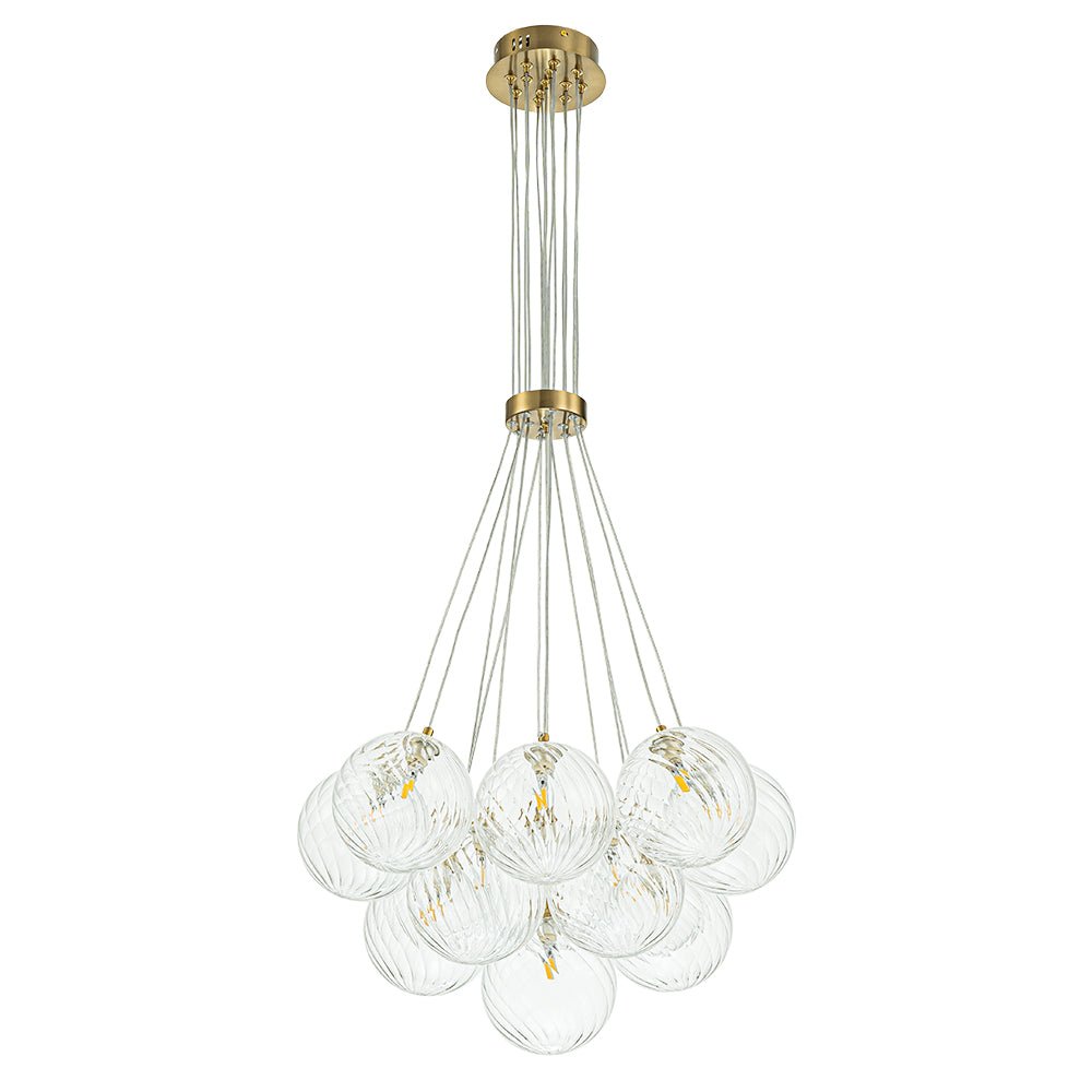 Freyza | Caeluvya Clear Ribbed Glass Chandelier – Dining Room Living Room