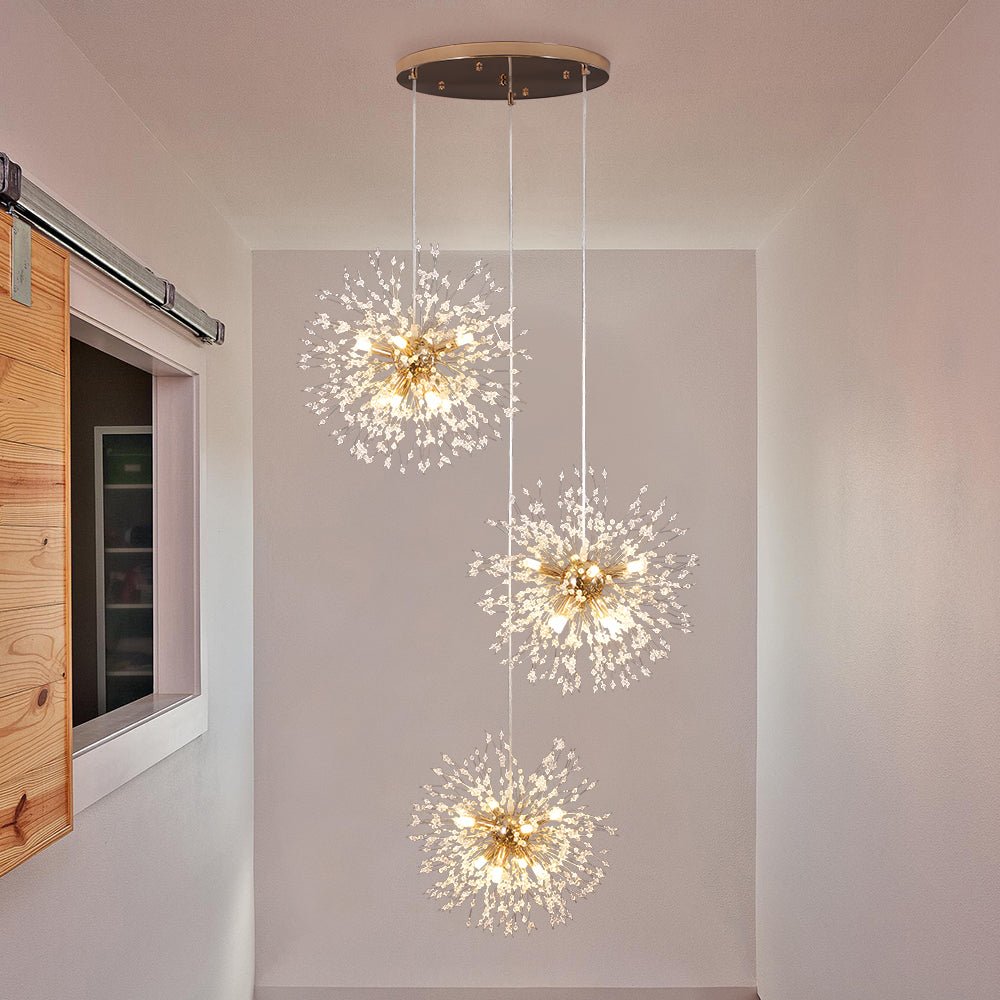Freyza | Ildvuvya Cluster-Feuerwerk-Messingkronleuchter – Esszimmer Wohnzimmer