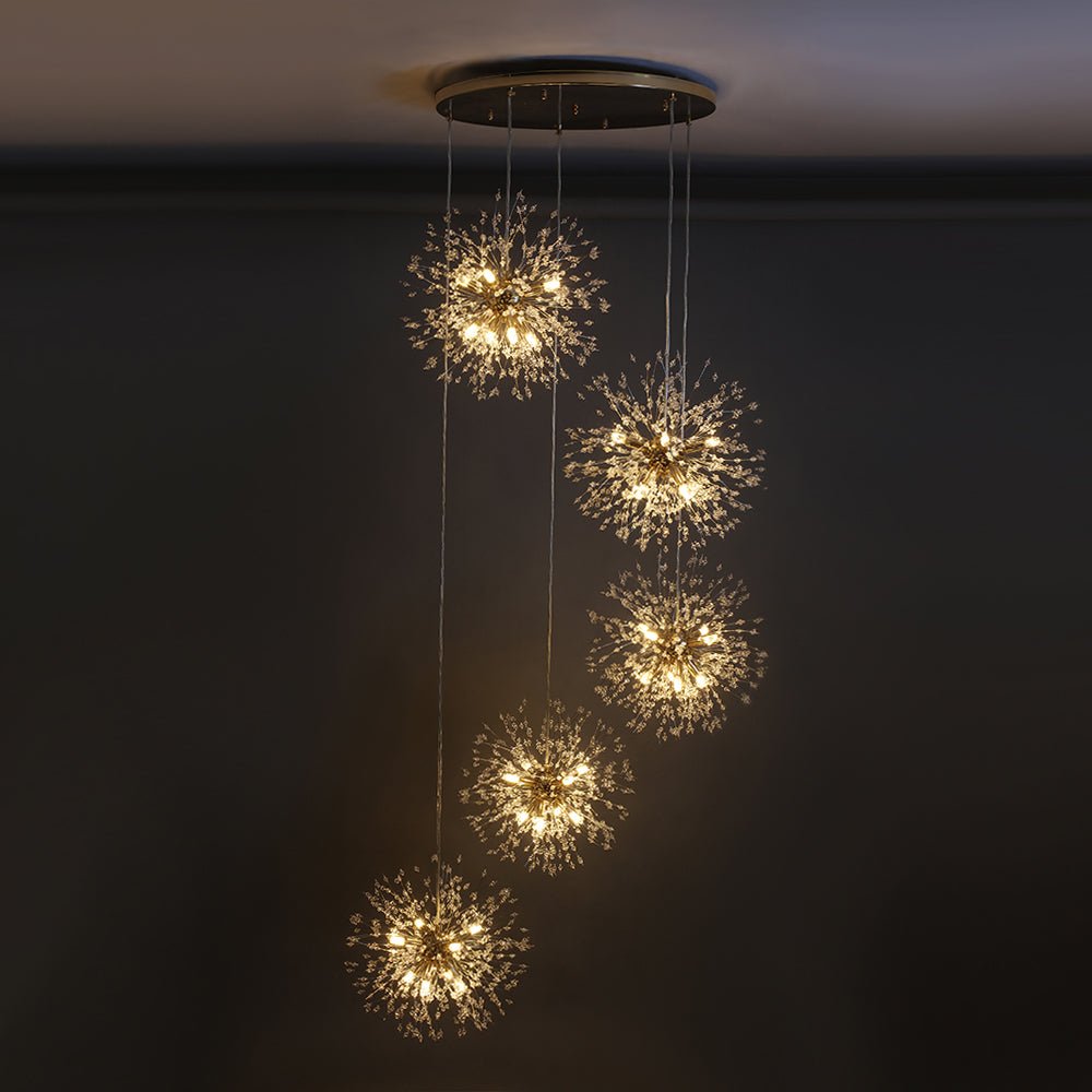 Freyza | Ildvuvya Cluster-Feuerwerk-Messingkronleuchter – Esszimmer Wohnzimmer