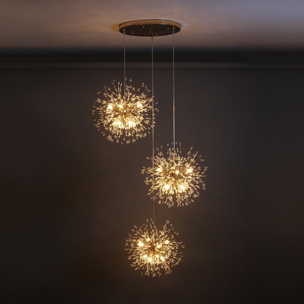 Freyza | Ildvuvya Cluster-Feuerwerk-Messingkronleuchter – Esszimmer Wohnzimmer