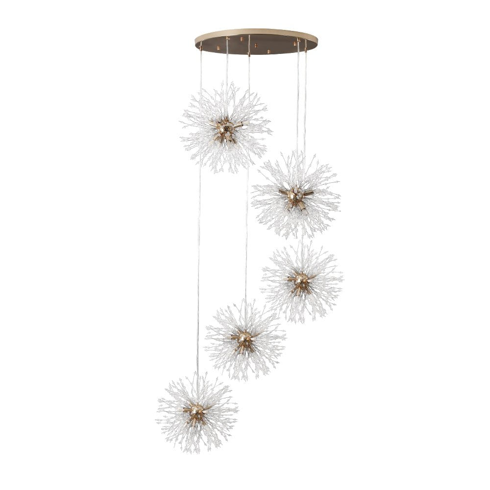 Freyza | Ildvuvya Cluster-Feuerwerk-Messingkronleuchter – Esszimmer Wohnzimmer