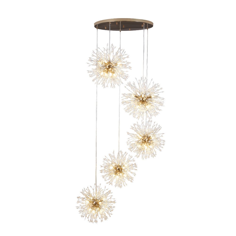 Freyza | Ildvuvya Cluster-Feuerwerk-Messingkronleuchter – Esszimmer Wohnzimmer