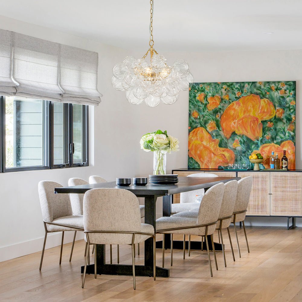 Freyza | Elorin Texture Globe Glass Chandelier – Dining Room Living Room