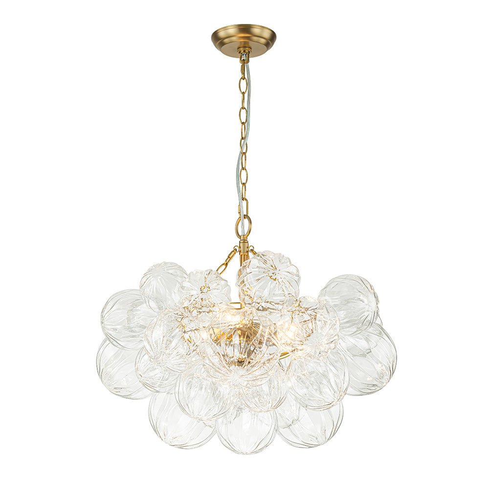 Freyza | Elorin Texture Globe Glass Chandelier – Dining Room Living Room