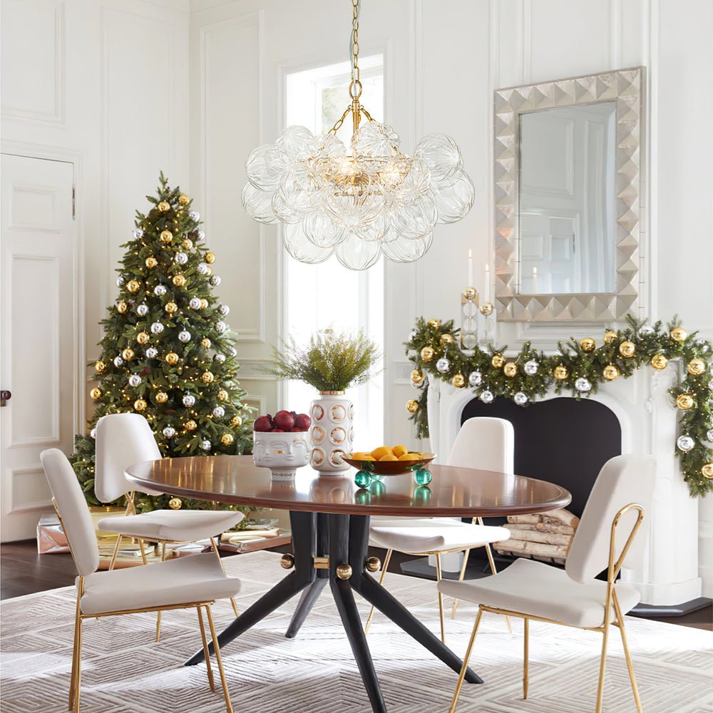 Freyza | Elorin Texture Globe Glass Chandelier – Dining Room Living Room