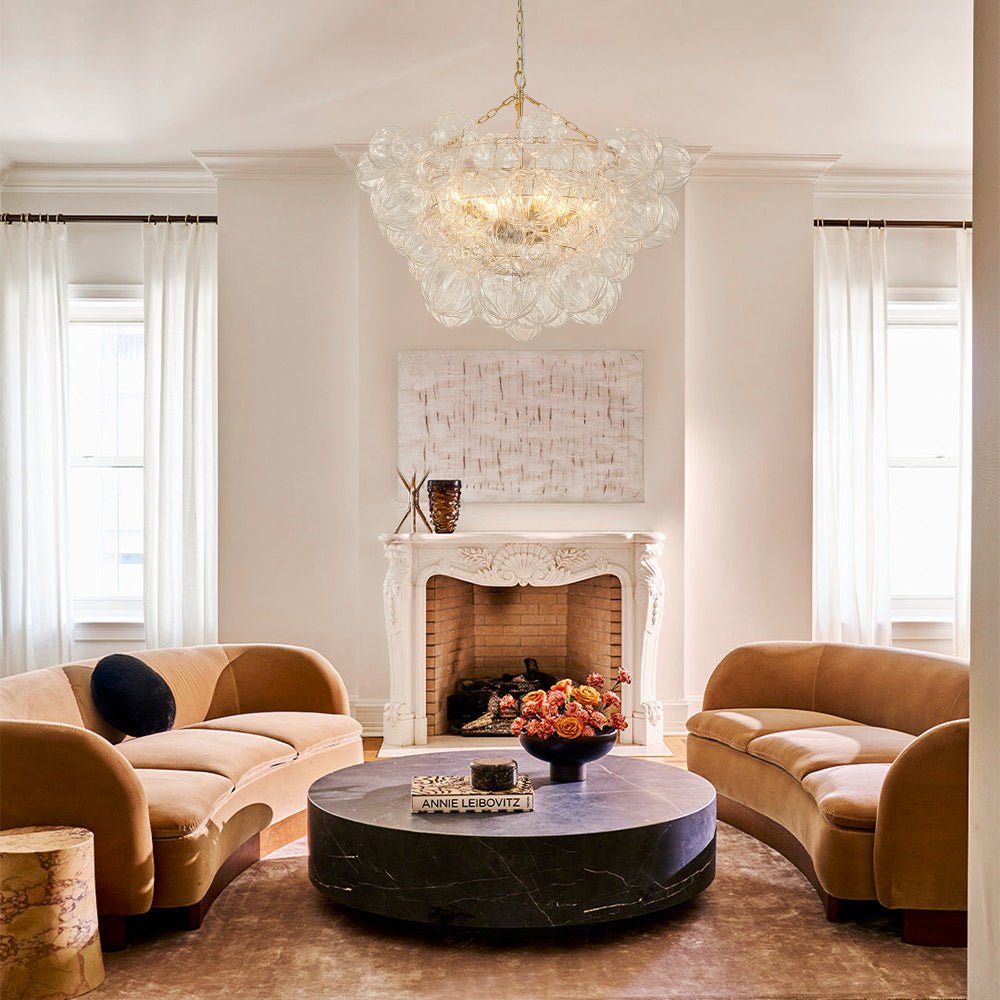 Freyza | Elorin Texture Globe Glass Chandelier – Dining Room Living Room