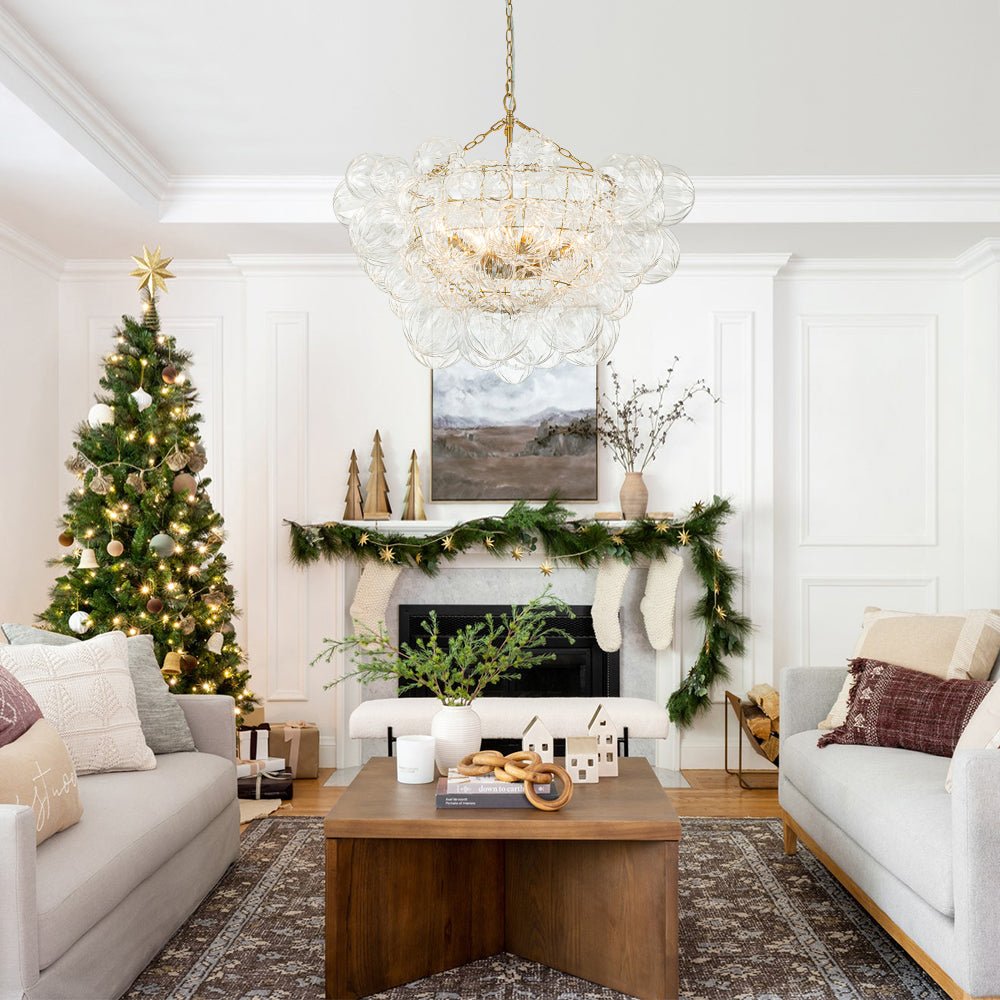 Freyza | Elorin Texture Globe Glass Chandelier – Dining Room Living Room