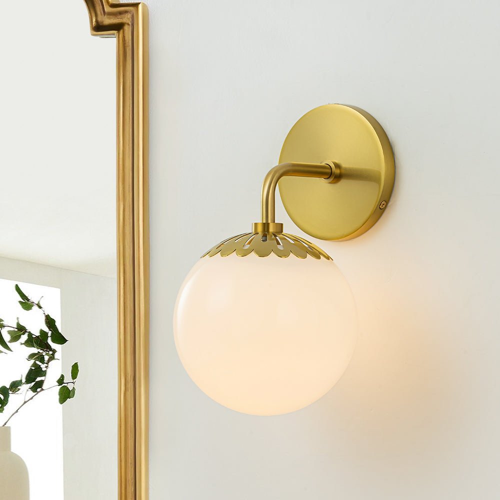Freyza | Himinuli Daisy Opal Glass Opal Wall Sconce – Living Room Hallway