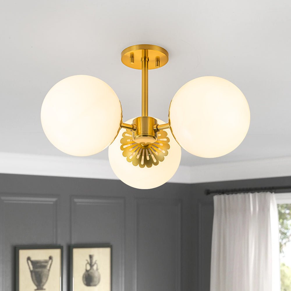 Freyza | Pustur Modern Opal Glass Opal Ceiling Light – Modern Bedroom Living Room