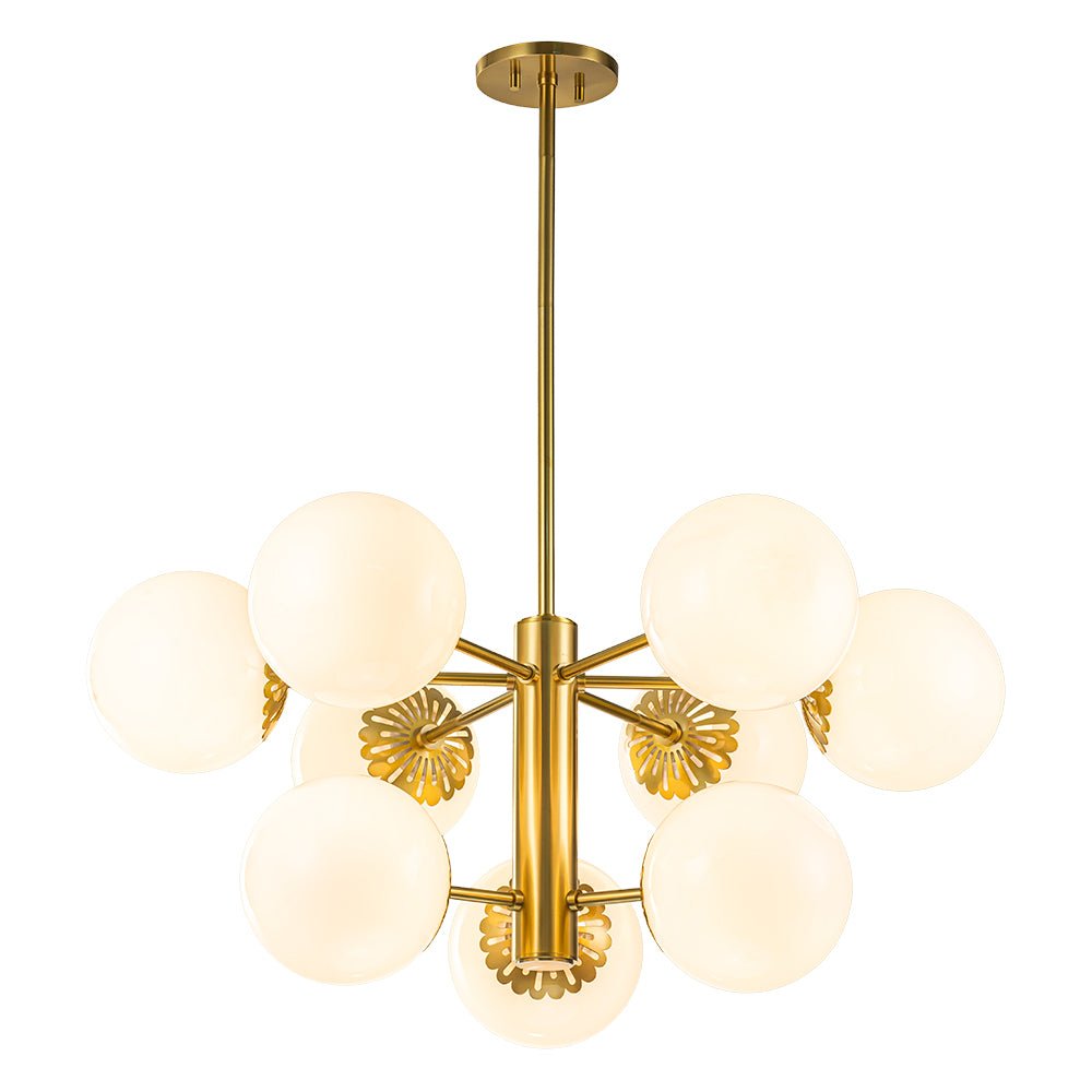 Freyza | Ostulix Daisy Sputnik Glass Opal Chandelier – Dining Room Living Room