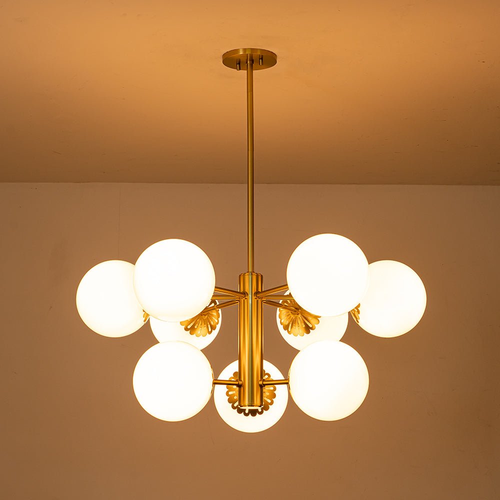 Freyza | Ostulix Daisy Sputnik Glass Opal Chandelier – Dining Room Living Room