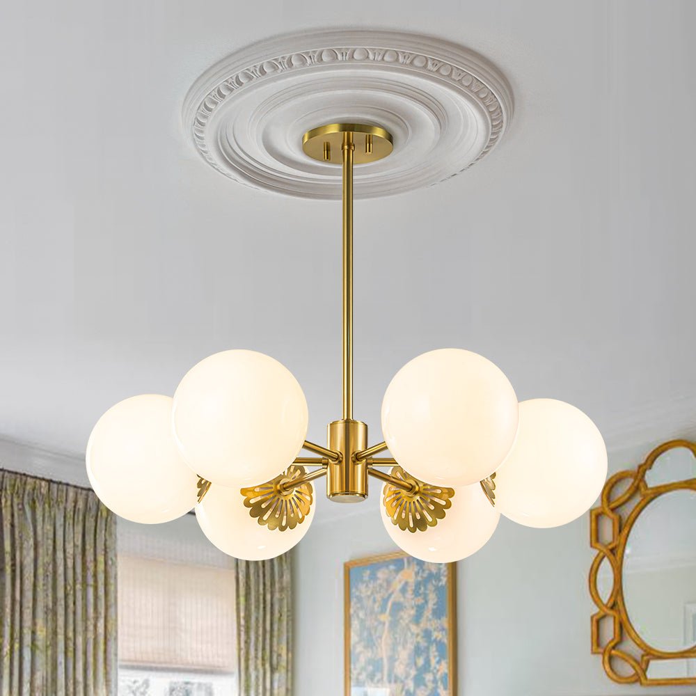 Freyza | Ostulix Daisy Sputnik Glass Opal Chandelier – Dining Room Living Room