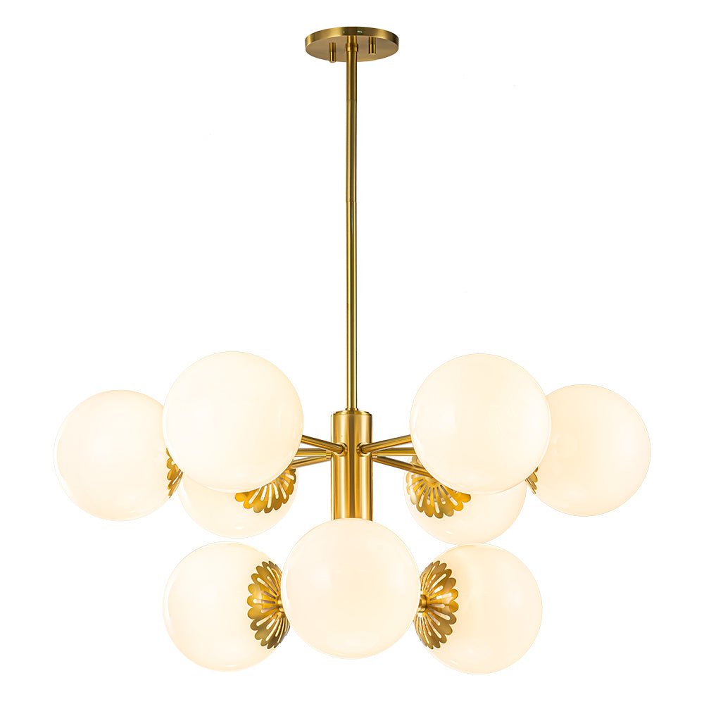Freyza | Ostulix Daisy Sputnik Glass Opal Chandelier – Dining Room Living Room