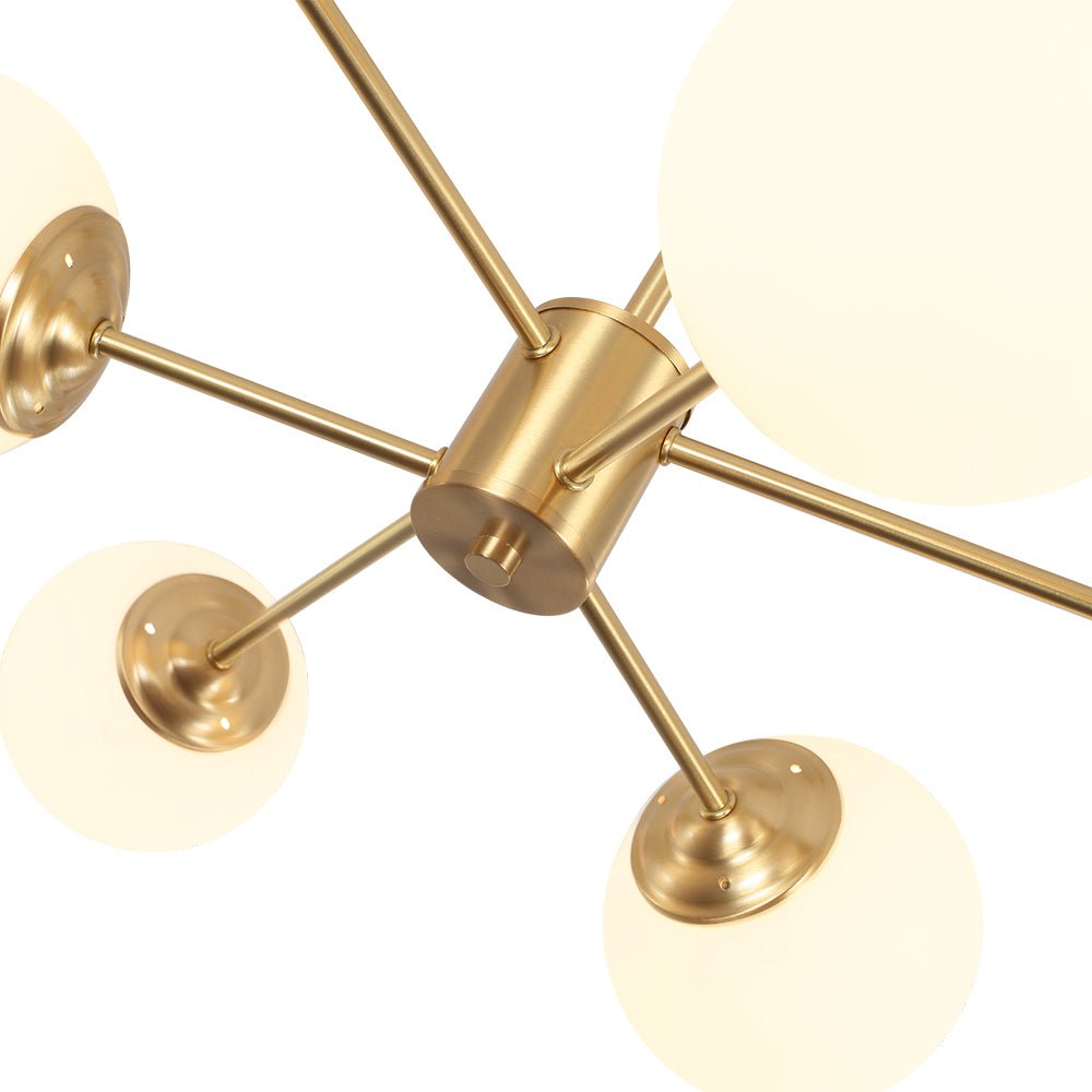 Freyza | Aevig Minimalist Brass Brass Glass Chandelier – Minimalist Dining Room Living Room