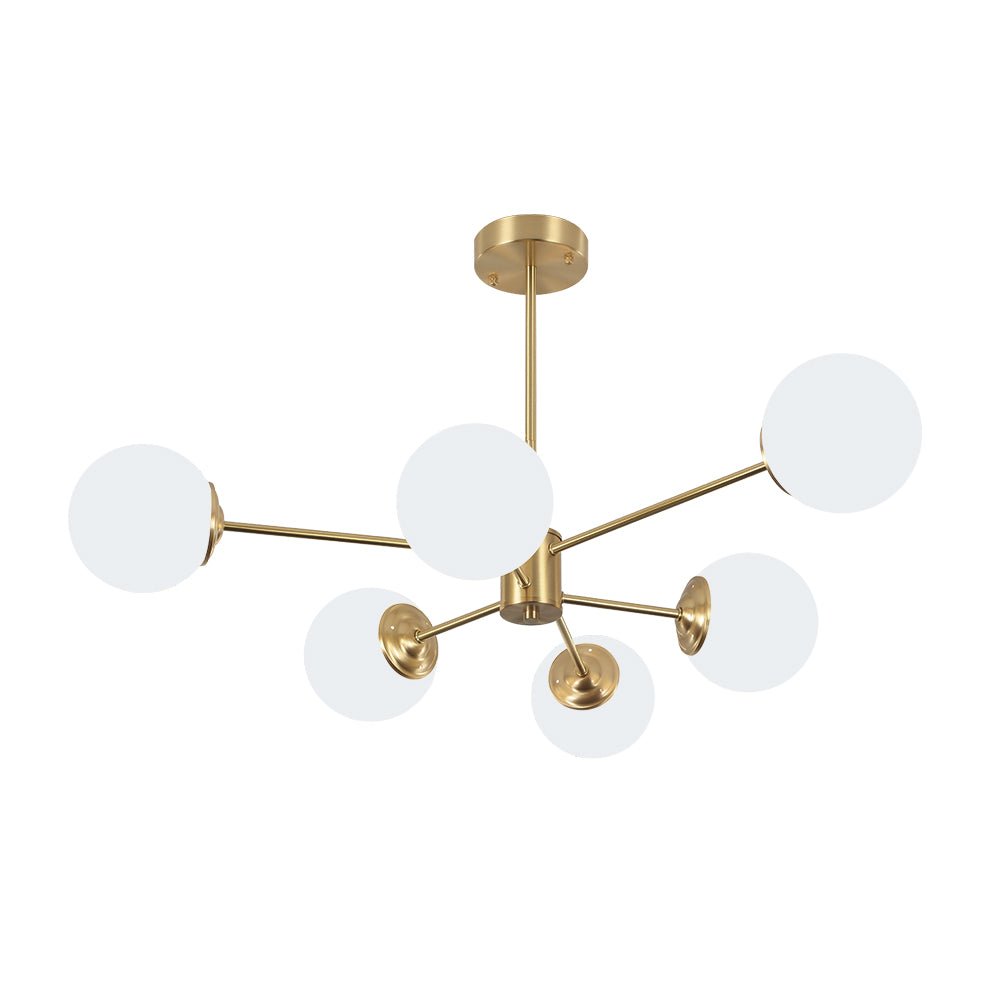 Freyza | Aevig Minimalist Brass Brass Glass Chandelier – Minimalist Dining Room Living Room