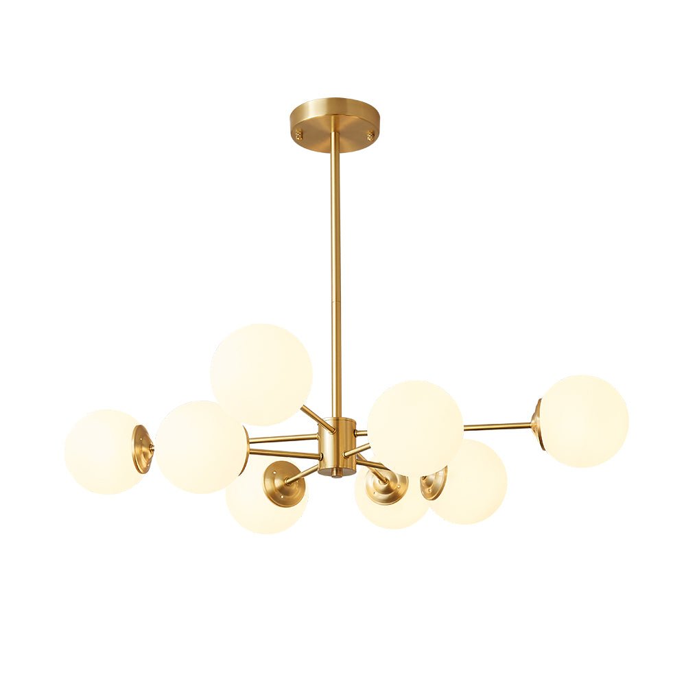 Freyza | Aevig Minimalist Brass Brass Glass Chandelier – Minimalist Dining Room Living Room