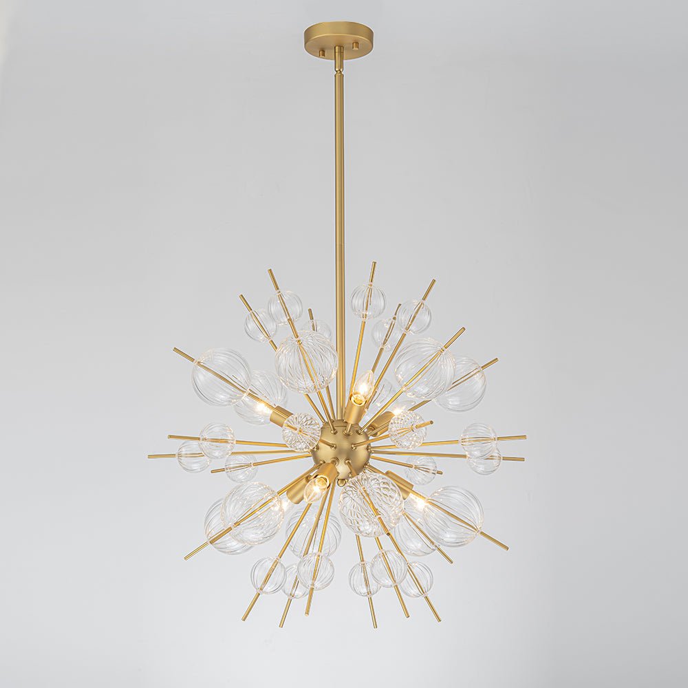 Freyza | Yrvuvya Ribbed Globe Glass Chandelier – Dining Room Living Room