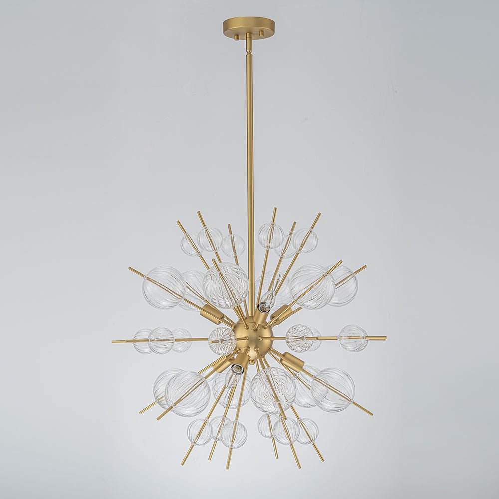 Freyza | Yrvuvya Ribbed Globe Glass Chandelier – Dining Room Living Room