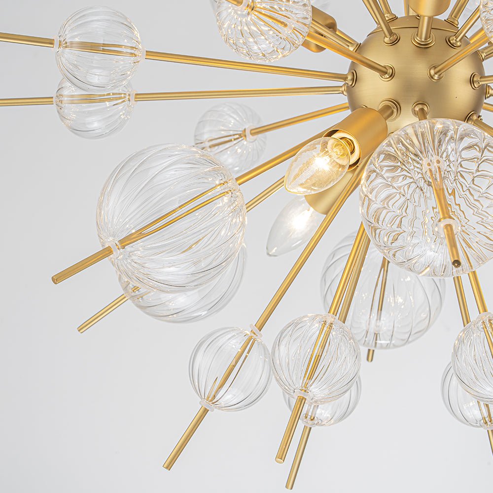Freyza | Yrvuvya Ribbed Globe Glass Chandelier – Dining Room Living Room