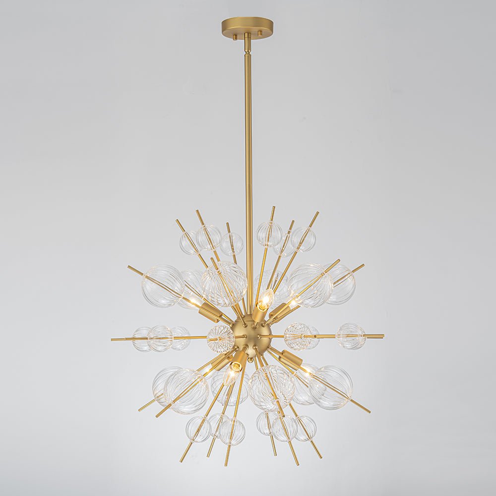 Freyza | Yrvuvya Ribbed Globe Glass Chandelier – Dining Room Living Room