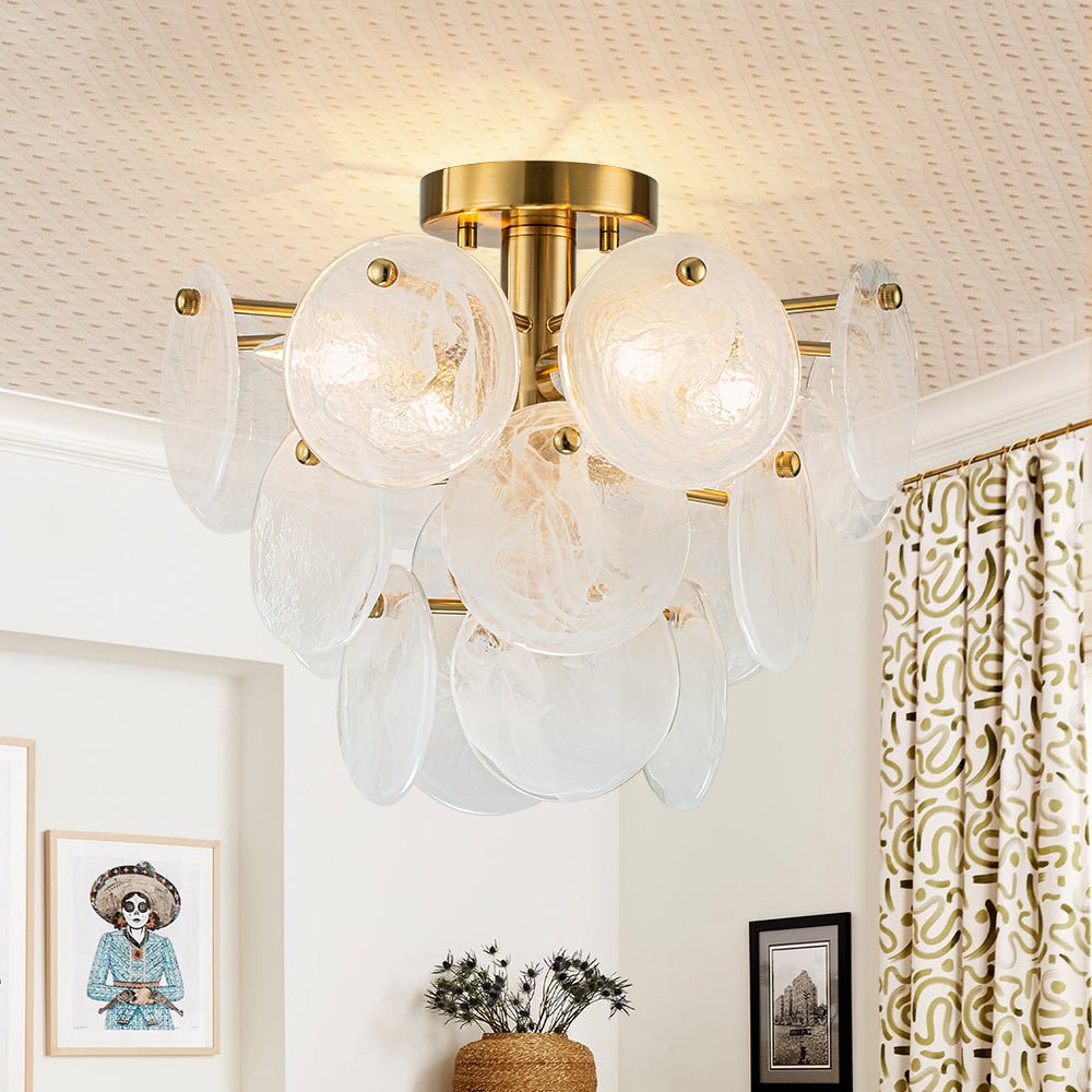 Freyza | Kospa Modern Opal Glass Opal Chandelier – Modern Dining Room Living Room