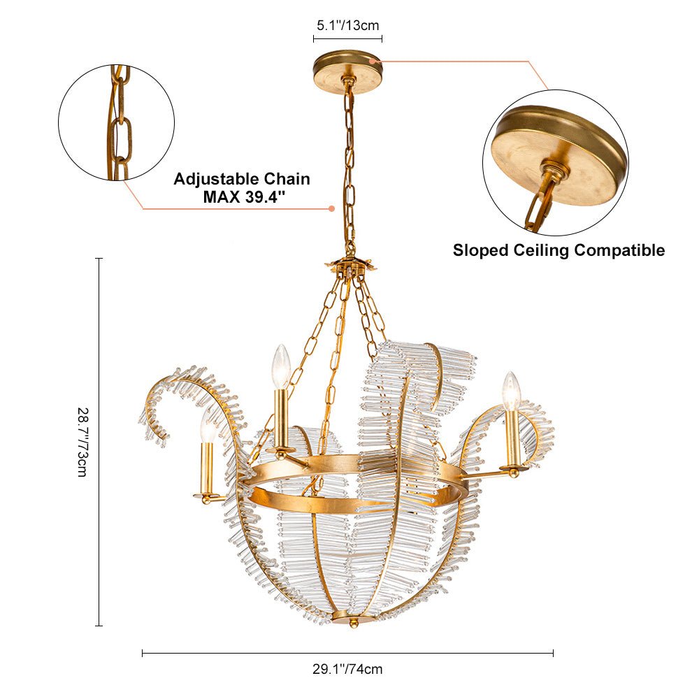 Freyza | Oravel Antique Floral Crystal Antique Chandelier – Dining Room Living Room