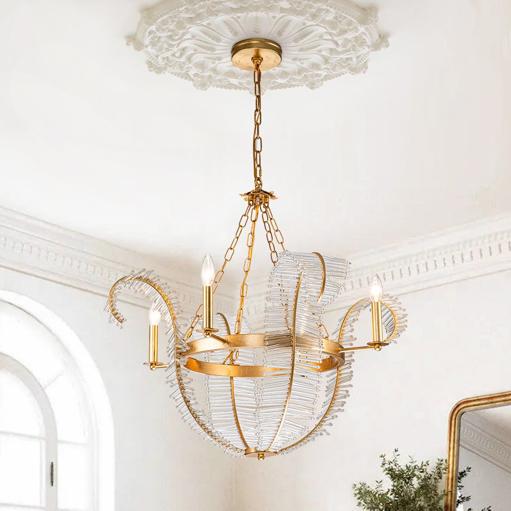 Freyza | Oravel Antique Floral Crystal Antique Chandelier – Dining Room Living Room