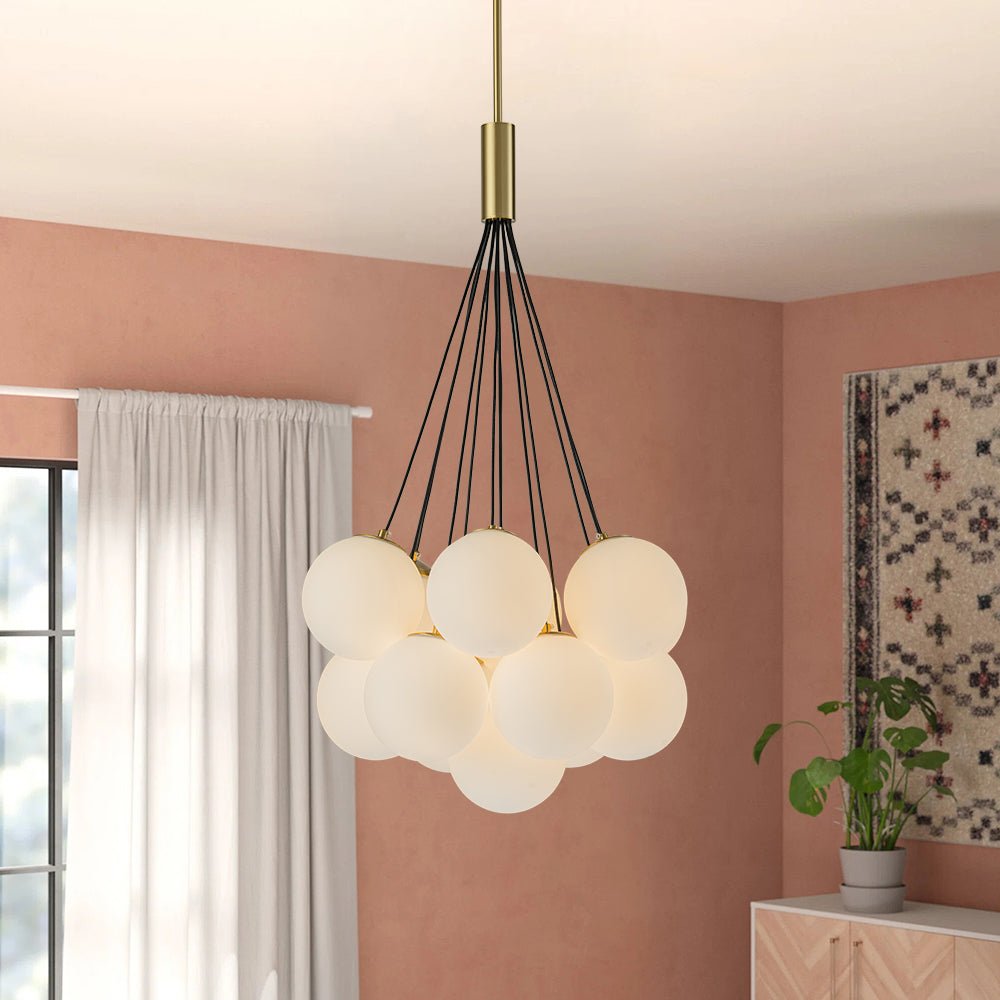 Freyza | Mjuka Cloud Style Glas-Opal-Kronleuchter – Esszimmer Wohnzimmer