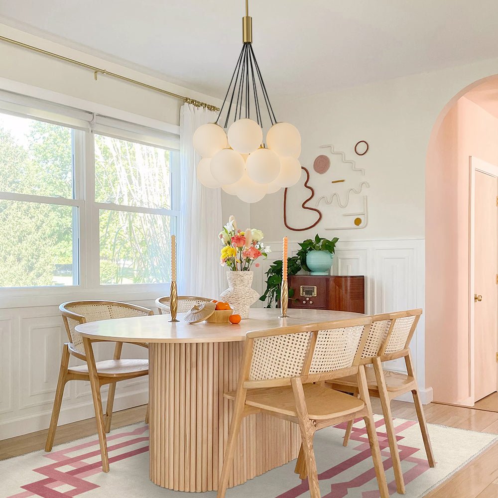 Freyza | Mjuka Cloud Style Glas-Opal-Kronleuchter – Esszimmer Wohnzimmer