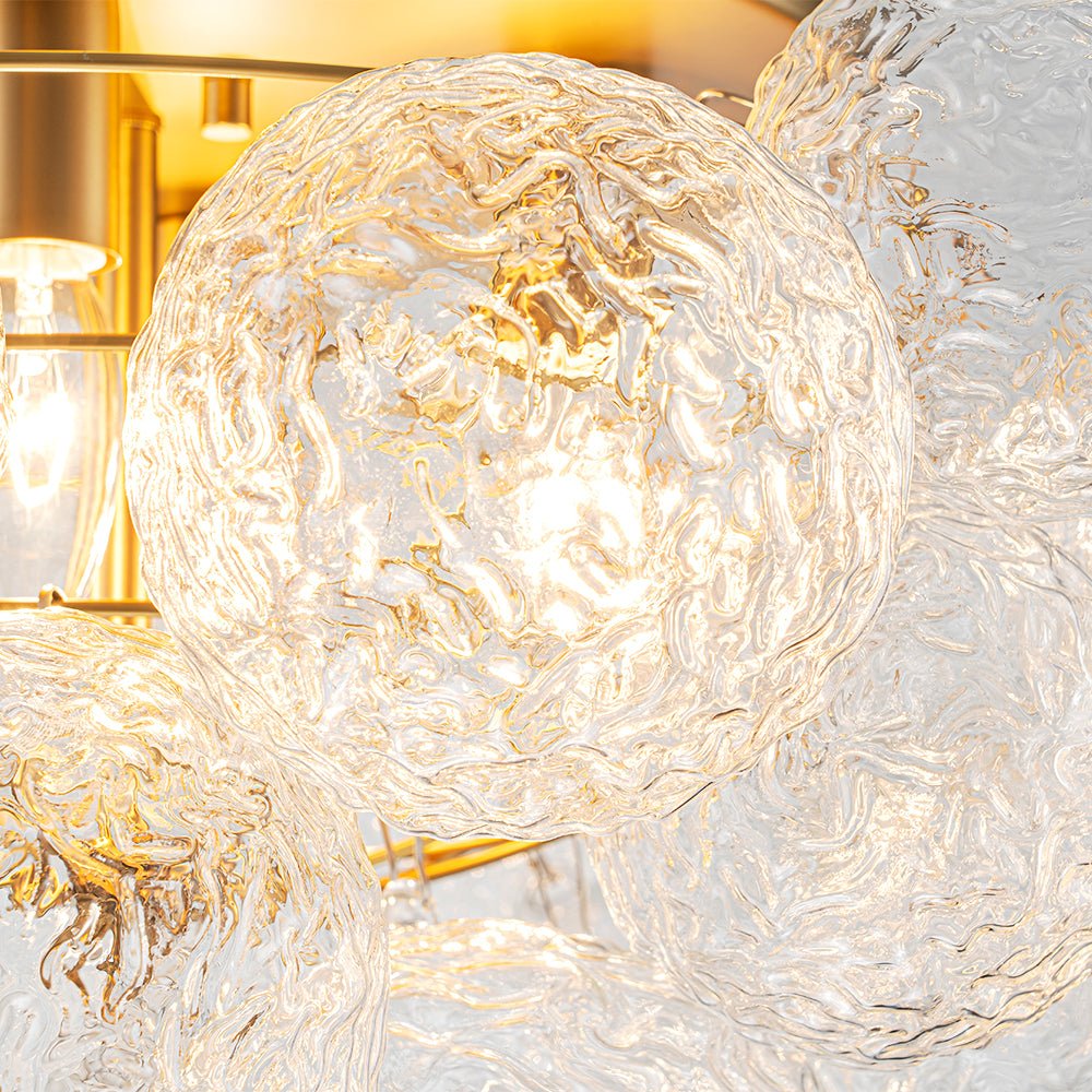 Freyza | Ornuvum Cluster Rippled Glass Chandelier – Dining Room Living Room