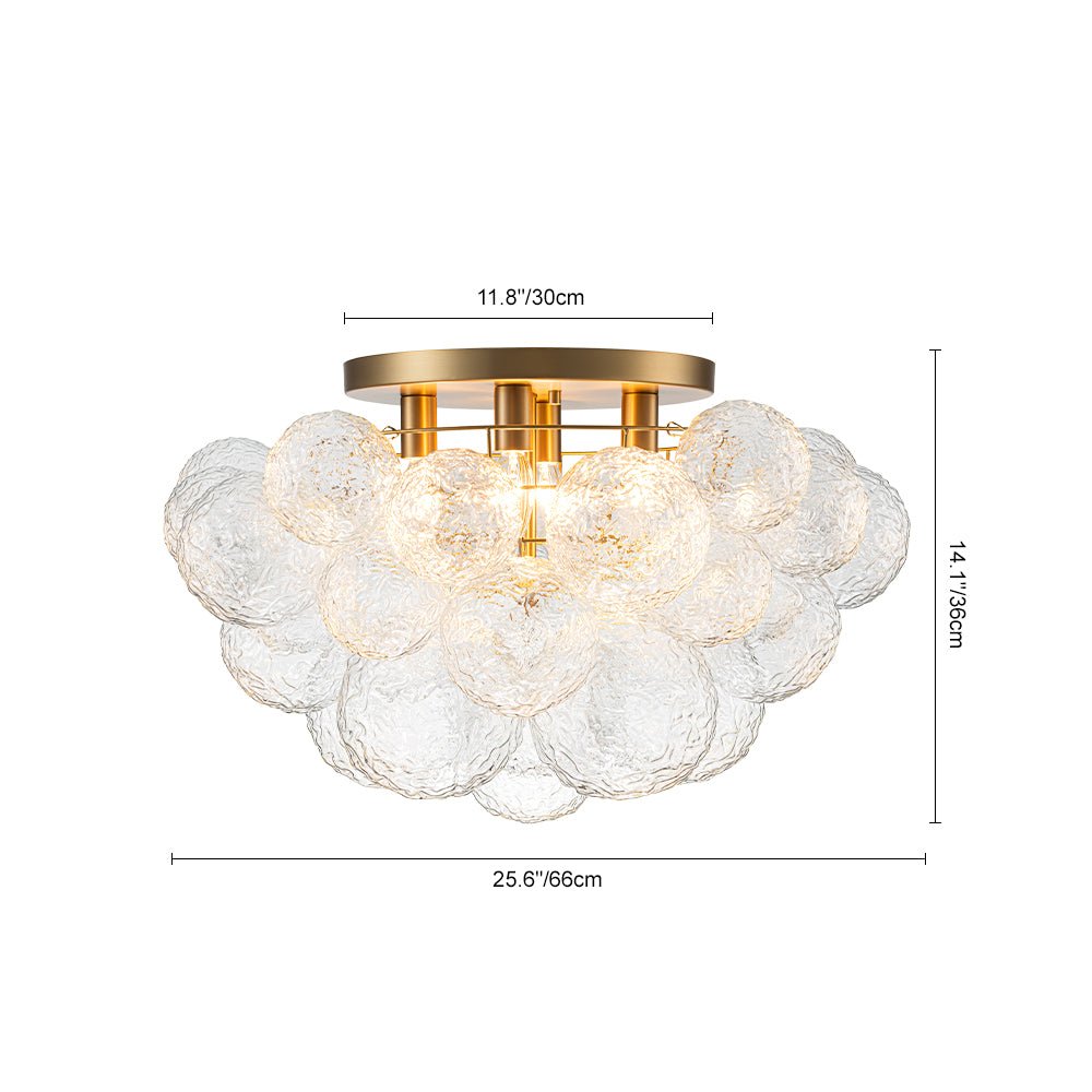 Freyza | Ornuvum Cluster Rippled Glass Chandelier – Dining Room Living Room