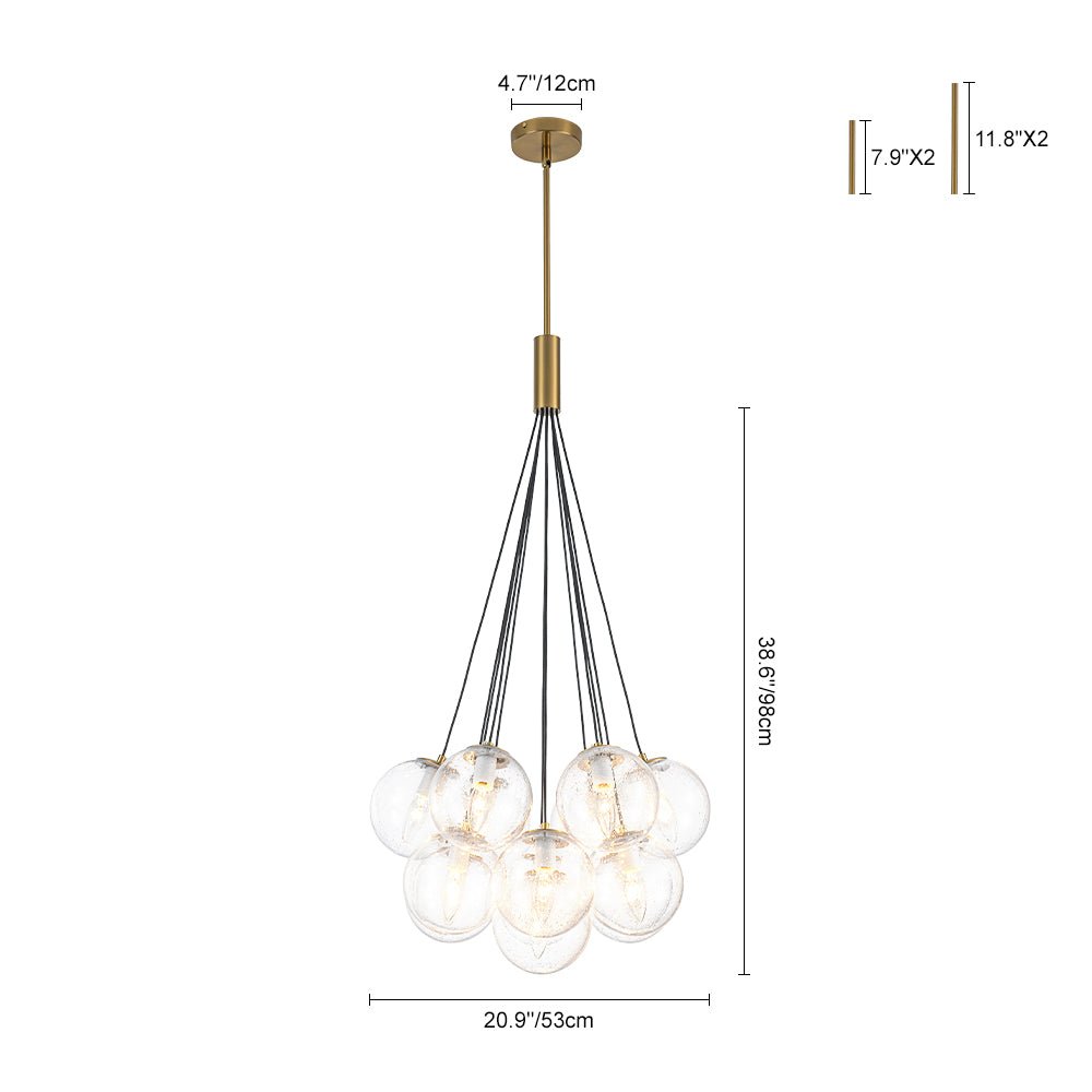 Freyza | Jarnbruva Contemporary Cluster Glass Chandelier – Contemporary Dining Room Living Room