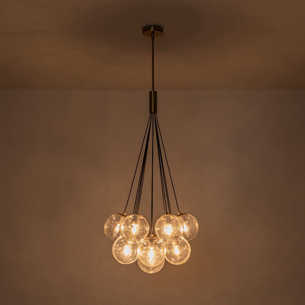 Freyza | Jarnbruva Contemporary Cluster Glass Chandelier – Contemporary Dining Room Living Room
