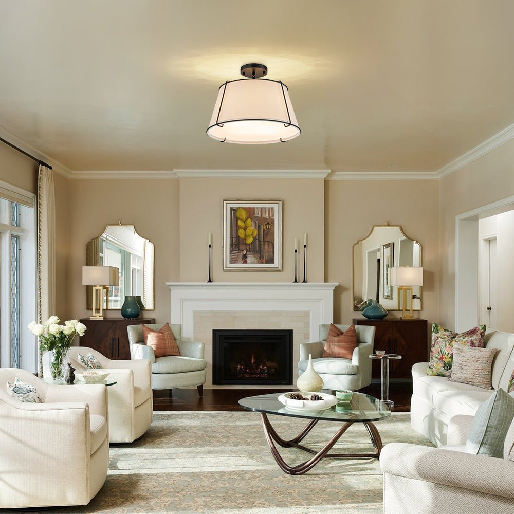 Freyza | Vesina Linen Semi Linen Ceiling Light – Bedroom Living Room
