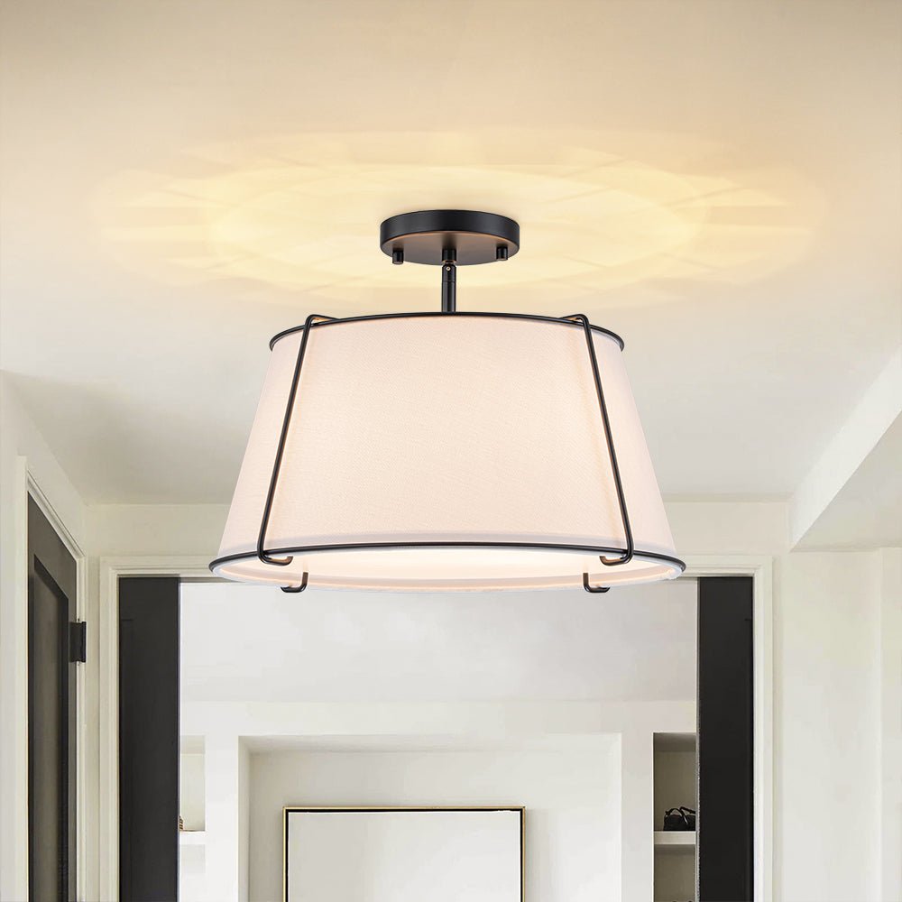 Freyza | Vesina Linen Semi Linen Ceiling Light – Bedroom Living Room