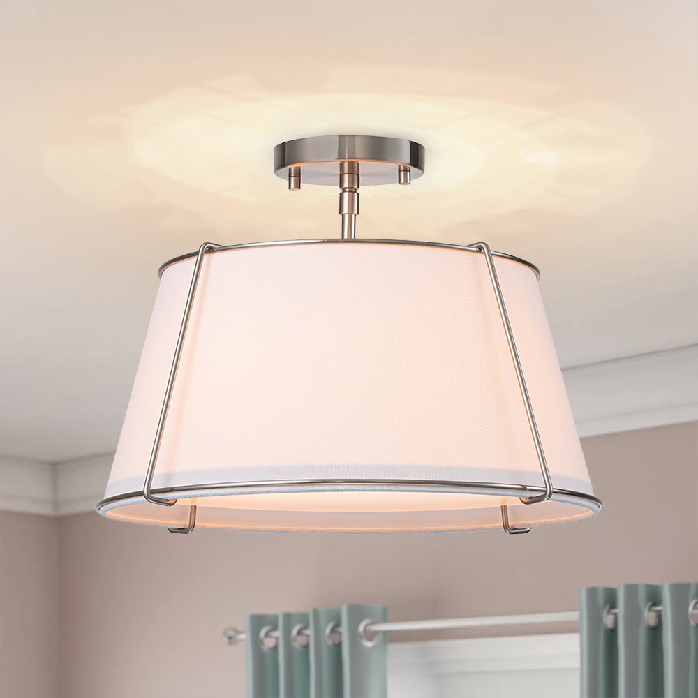 Freyza | Vesina Linen Semi Linen Ceiling Light – Bedroom Living Room