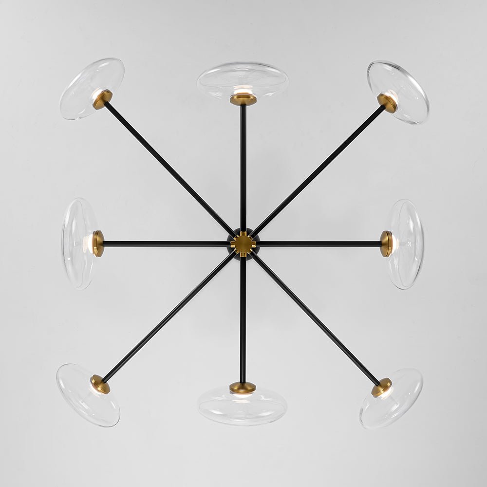 Freyza | Lustre design Tinduli à 8 lumières en verre, intensité réglable – salle à manger et salon