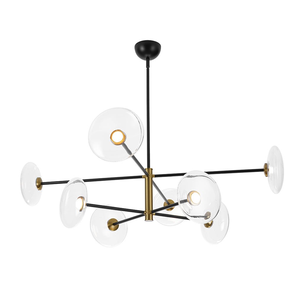 Freyza | Lustre design Tinduli à 8 lumières en verre, intensité réglable – salle à manger et salon