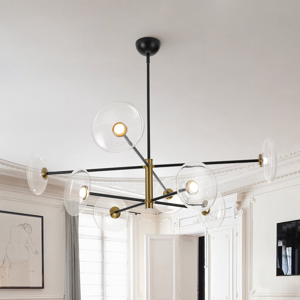 Freyza | Lustre design Tinduli à 8 lumières en verre, intensité réglable – salle à manger et salon