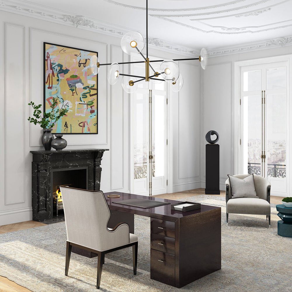 Freyza | Lustre design Tinduli à 8 lumières en verre, intensité réglable – salle à manger et salon