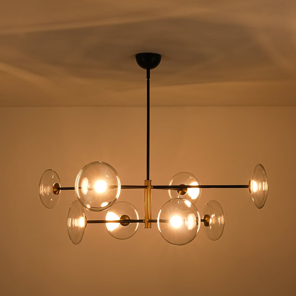 Freyza | Lustre design Tinduli à 8 lumières en verre, intensité réglable – salle à manger et salon