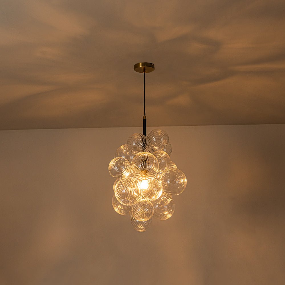 Freyza | Ornauge Cluster Ribbed Glass Chandelier – Dining Room Living Room